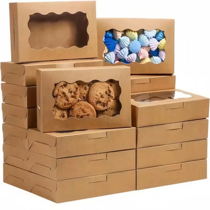 5/10pcs Gift Box with Clear Window - For Desserts, Pastries, Candies and Chocolates - Perfect for Weddings, Birthdays and more