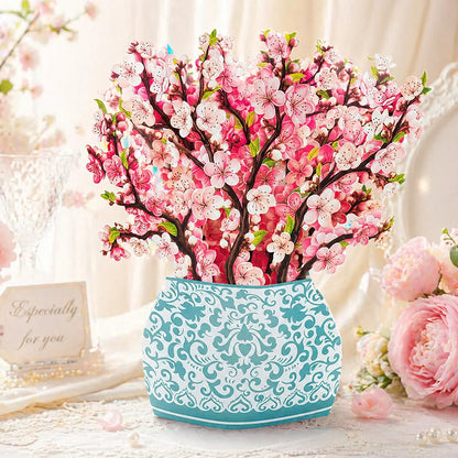 Premium 3D Pop Up Flower Bouquet Card Mothers Day Gift Valentines Day Anniversary Birthday Greeting Cards Thank You Wishes Gifts