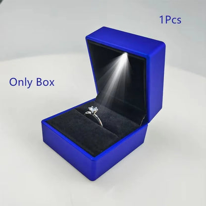 Wholesale LED Ring Box Jewelry Box for Wedding Ring Engagement Ring Box Gift Case Packaging Show Boxes with Light Storage Cases