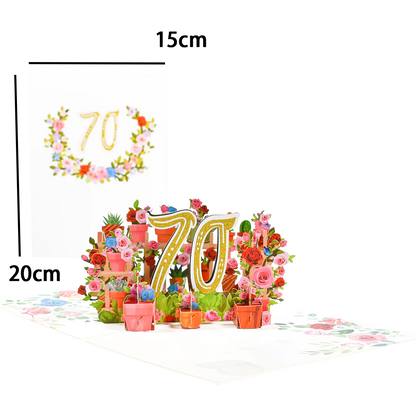 Pop Up Anniversary Card 1st 10 28 21 30 Number Figure 3D Greeting Cards for Birthday Wedding