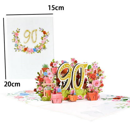 Pop Up Anniversary Card 1st 10 28 21 30 Number Figure 3D Greeting Cards for Birthday Wedding