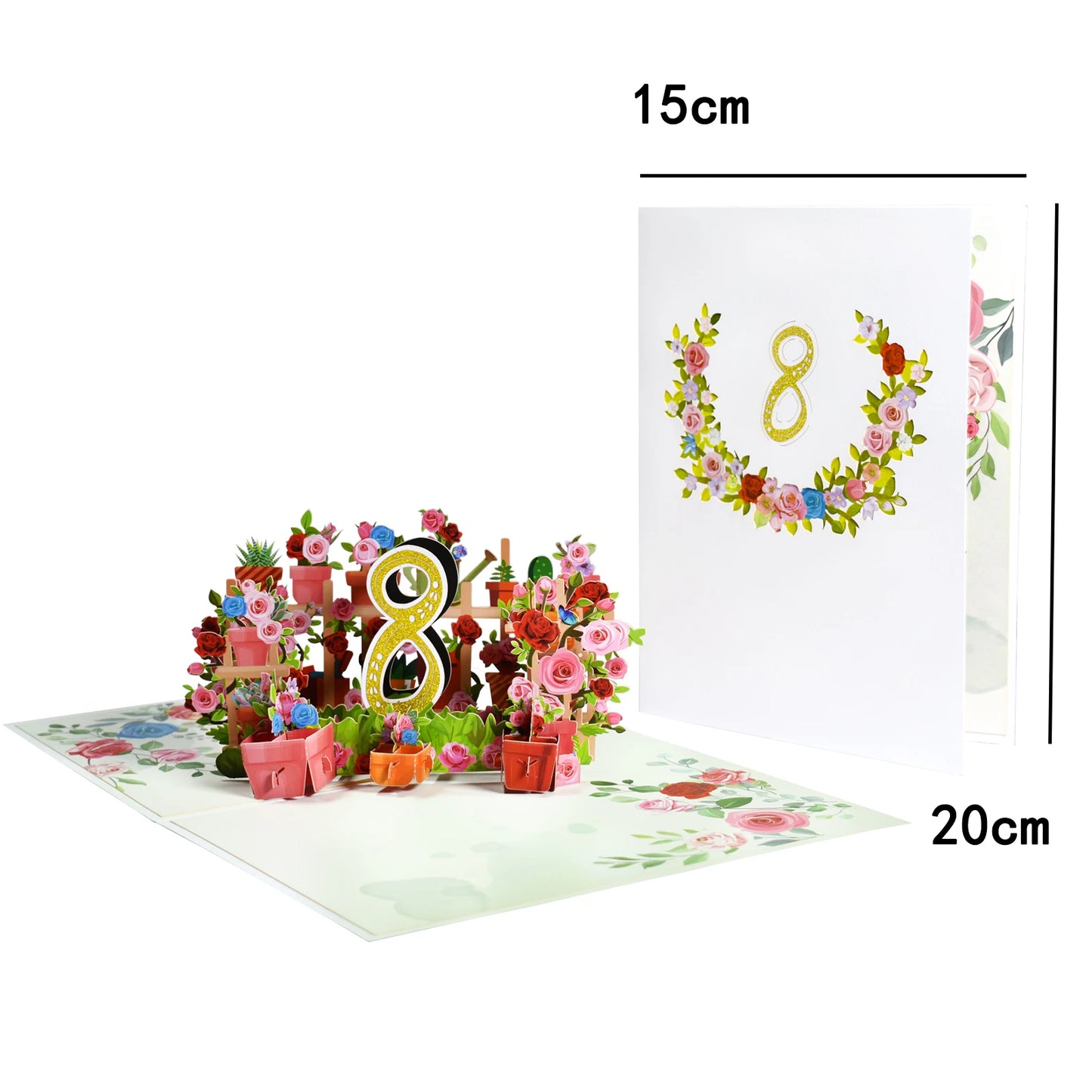 Pop Up Anniversary Card 1st 10 28 21 30 Number Figure 3D Greeting Cards for Birthday Wedding