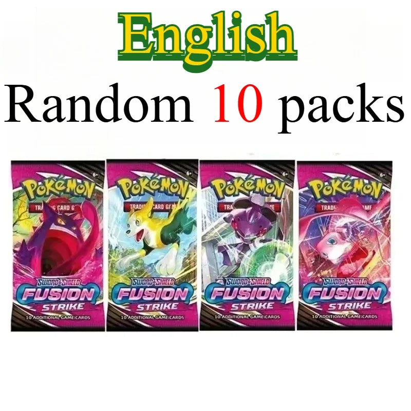 10 Pokémon Card Packs, Bright Stars,151 Prismatic Evolutions,PALDEAN FATES,English Reinforcement,Battle Transaction Card Gift