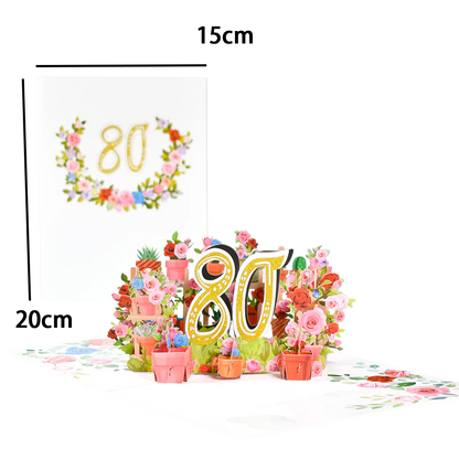 Pop Up Anniversary Card 1st 10 28 21 30 Number Figure 3D Greeting Cards for Birthday Wedding