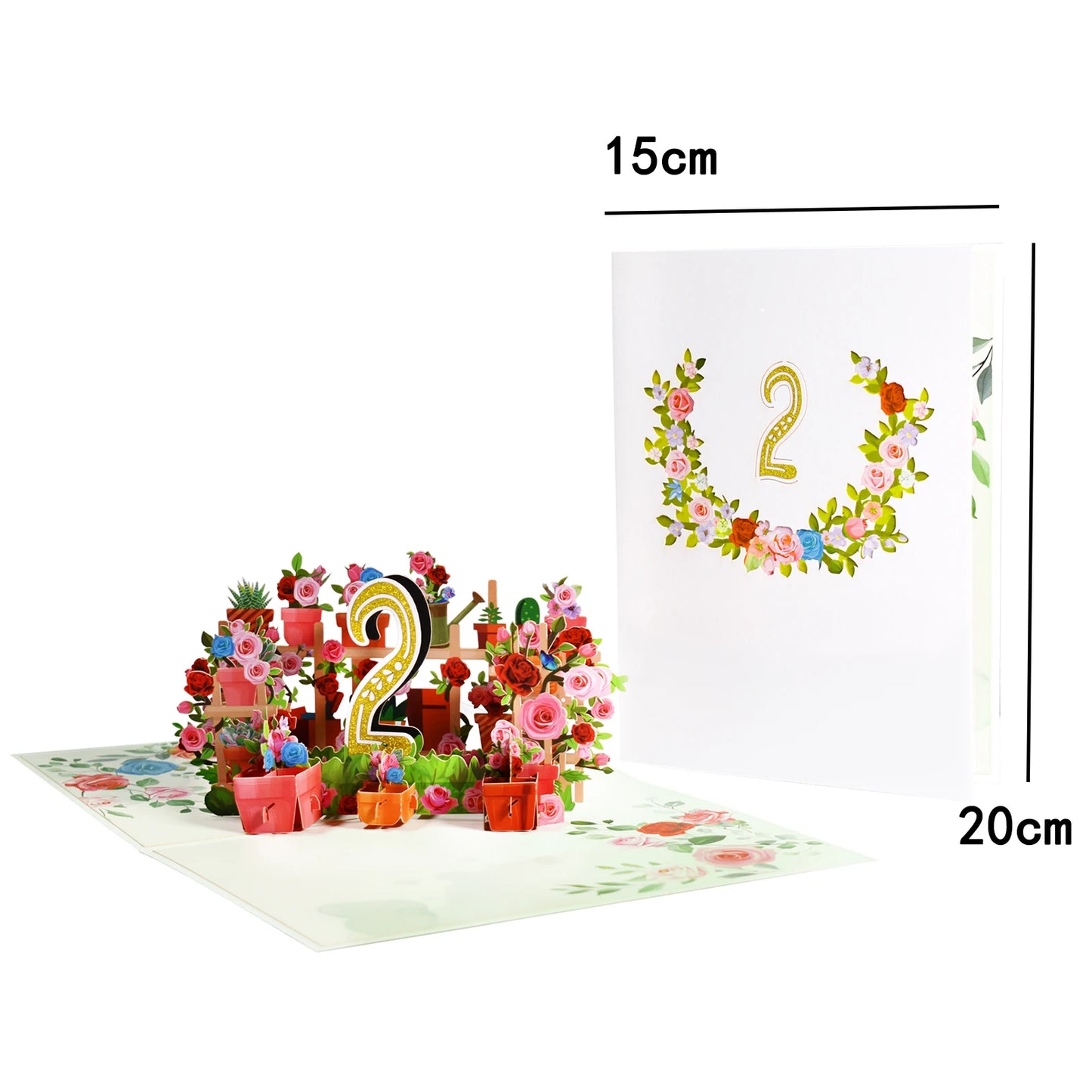 Pop Up Anniversary Card 1st 10 28 21 30 Number Figure 3D Greeting Cards for Birthday Wedding