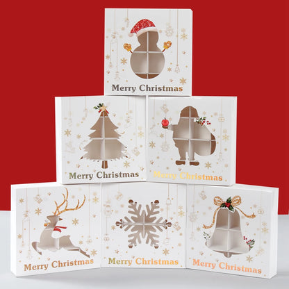 Christmas Candy Boxes Cookie Biscuit Packing Bag 2024 Christmas Decoration for Home Navidad Xmas Wrapping Gift Box New Year 2025