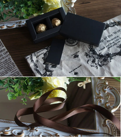 4 size choose 10set Elegant Valentine Chocolate Paper Box Gold Black Design Wedding Christmas Birthday Candy Packaging