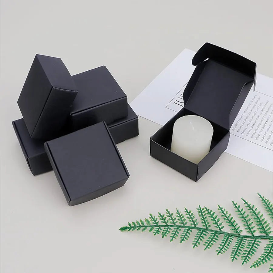 10/30pcs small gift craft handmade kraft paper box, wedding party birthday paper gift box (with stickers)