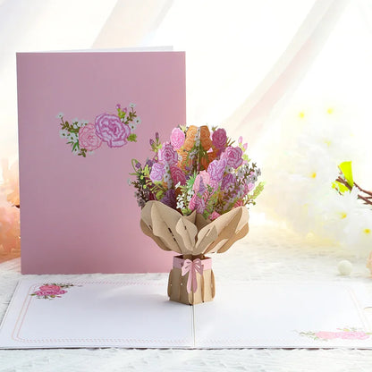 3D Pop Up Flower Greeting Cards Wedding Card Anniversary Thanksgiving Valentines Day Birthday Gift Thank You Card Handmade Cards