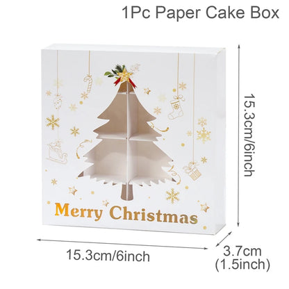 Christmas Candy Boxes Cookie Biscuit Packing Bag 2024 Christmas Decoration for Home Navidad Xmas Wrapping Gift Box New Year 2025
