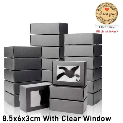 10/30pcs small gift craft handmade kraft paper box, wedding party birthday paper gift box (with stickers)