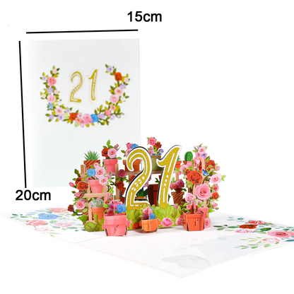 Pop Up Anniversary Card 1st 10 28 21 30 Number Figure 3D Greeting Cards for Birthday Wedding