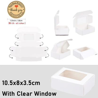 10/30pcs small gift craft handmade kraft paper box, wedding party birthday paper gift box (with stickers)