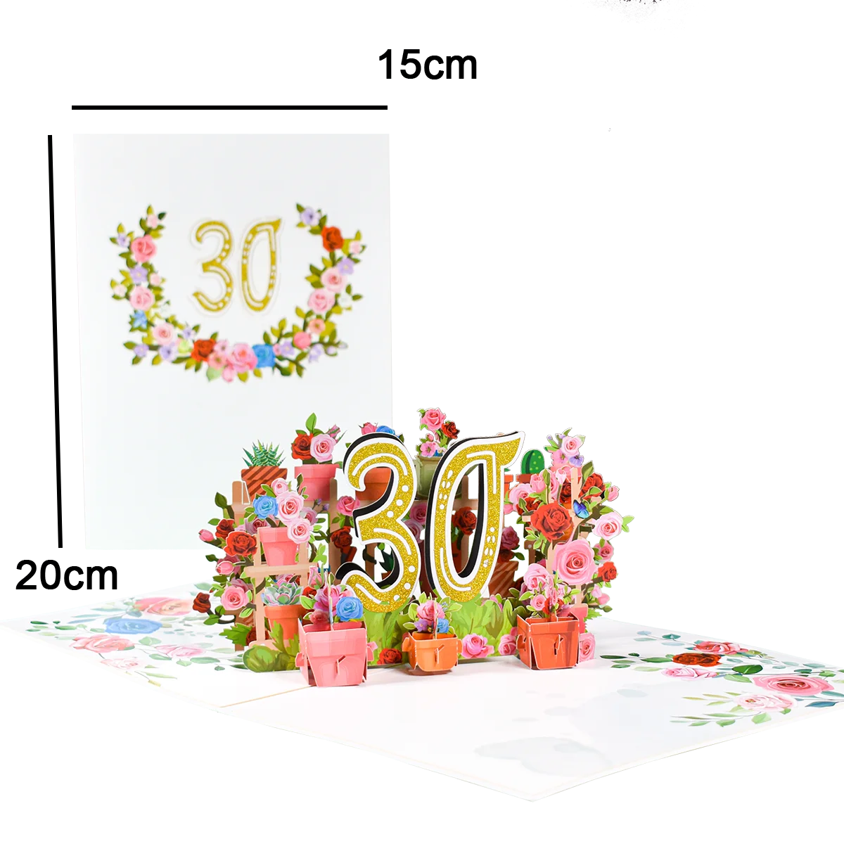 Pop Up Anniversary Card 1st 10 28 21 30 Number Figure 3D Greeting Cards for Birthday Wedding