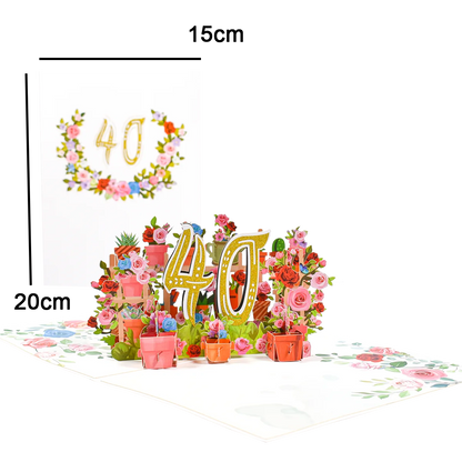 Pop Up Anniversary Card 1st 10 28 21 30 Number Figure 3D Greeting Cards for Birthday Wedding