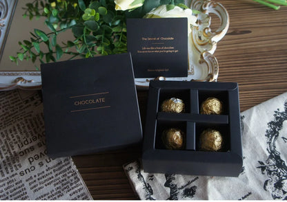 4 size choose 10set Elegant Valentine Chocolate Paper Box Gold Black Design Wedding Christmas Birthday Candy Packaging