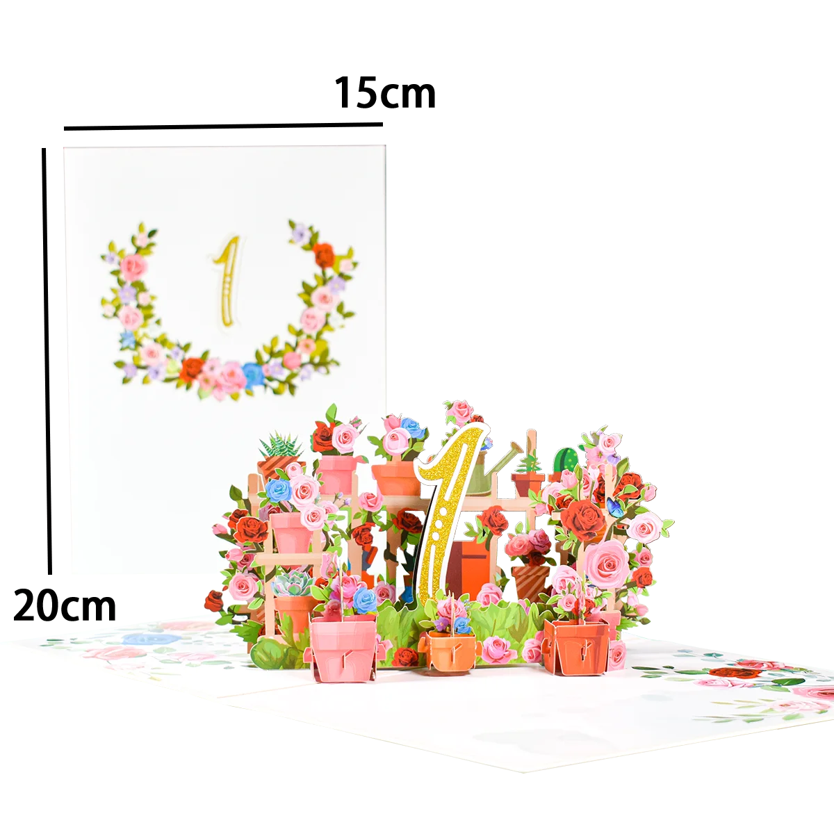 Pop Up Anniversary Card 1st 10 28 21 30 Number Figure 3D Greeting Cards for Birthday Wedding