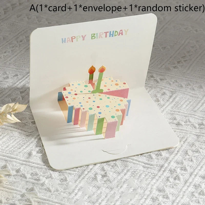 Birthday Greeting Cards 3D Pop Up Gift Card Gift Cards with Envelope Wedding Decorations for Tables Greeting Cards Gift Card