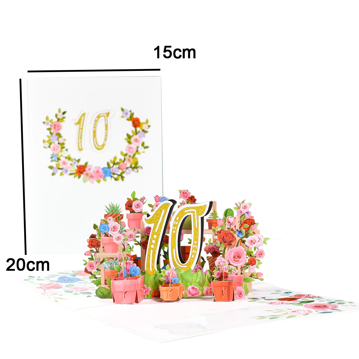 Pop Up Anniversary Card 1st 10 28 21 30 Number Figure 3D Greeting Cards for Birthday Wedding