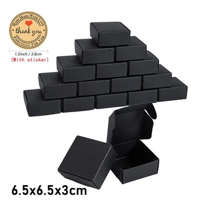 10/30pcs small gift craft handmade kraft paper box, wedding party birthday paper gift box (with stickers)