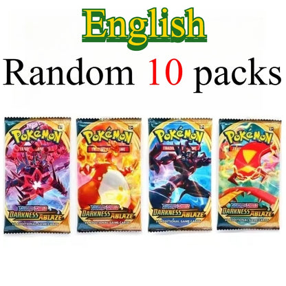 10 Pokémon Card Packs, Bright Stars,151 Prismatic Evolutions,PALDEAN FATES,English Reinforcement,Battle Transaction Card Gift