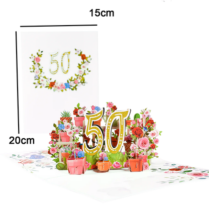 Pop Up Anniversary Card 1st 10 28 21 30 Number Figure 3D Greeting Cards for Birthday Wedding