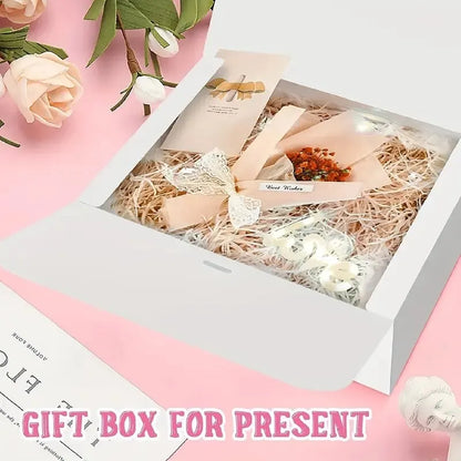 3pcs Large White All-In-One Gift Cardboard Box with Bow Ribbon Perfect for Party Weddings Birthday Holiday Candy Cookie Storage