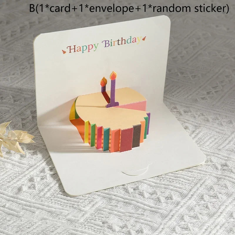 Birthday Greeting Cards 3D Pop Up Gift Card Gift Cards with Envelope Wedding Decorations for Tables Greeting Cards Gift Card