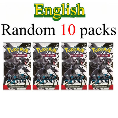 10 Pokémon Card Packs, Bright Stars,151 Prismatic Evolutions,PALDEAN FATES,English Reinforcement,Battle Transaction Card Gift
