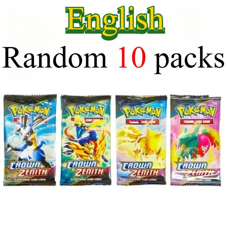 10 Pokémon Card Packs, Bright Stars,151 Prismatic Evolutions,PALDEAN FATES,English Reinforcement,Battle Transaction Card Gift