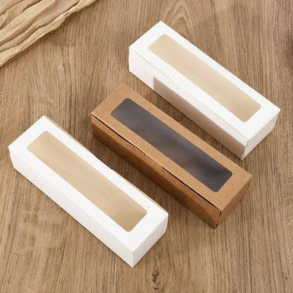 10-30Pcs Cookie Dessert Boxes Macaron Cake Bakery Box With Clear Window Wedding Birthday Party Favors Christmas Gift Packaging