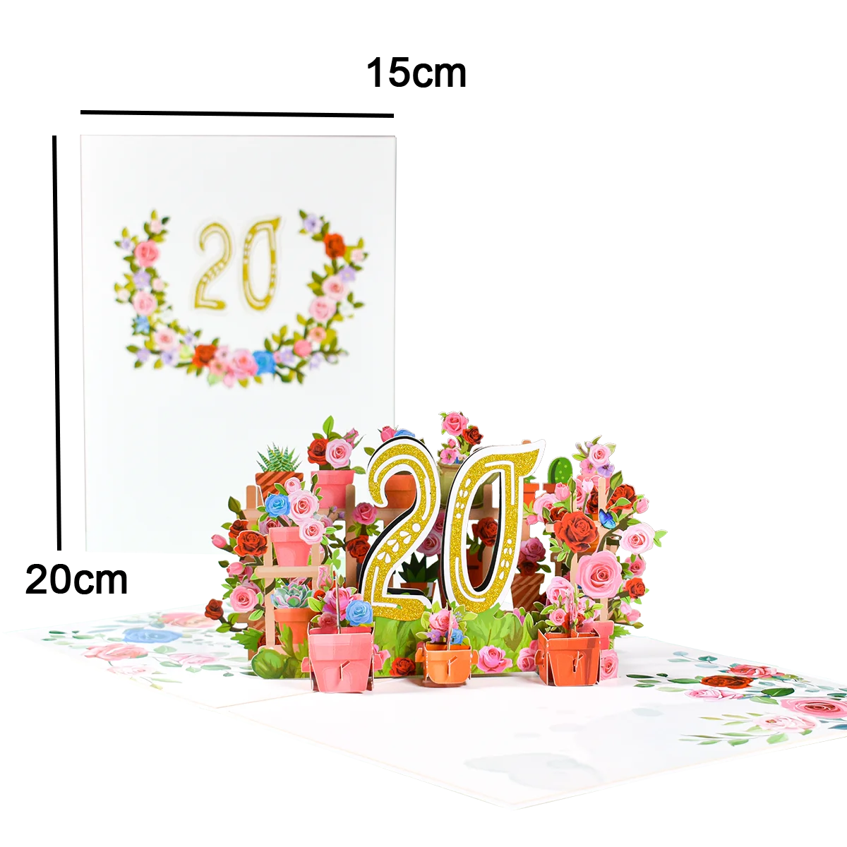 Pop Up Anniversary Card 1st 10 28 21 30 Number Figure 3D Greeting Cards for Birthday Wedding