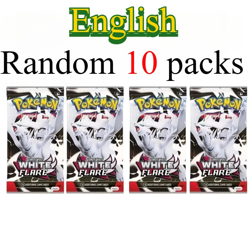 10 Pokémon Card Packs, Bright Stars,151 Prismatic Evolutions,PALDEAN FATES,English Reinforcement,Battle Transaction Card Gift