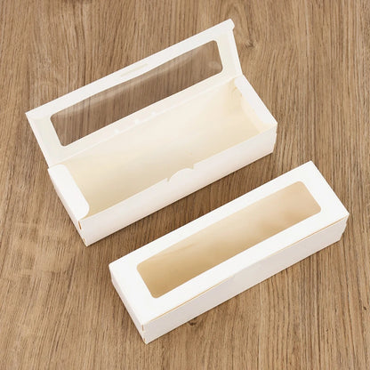 10-30Pcs Cookie Dessert Boxes Macaron Cake Bakery Box With Clear Window Wedding Birthday Party Favors Christmas Gift Packaging