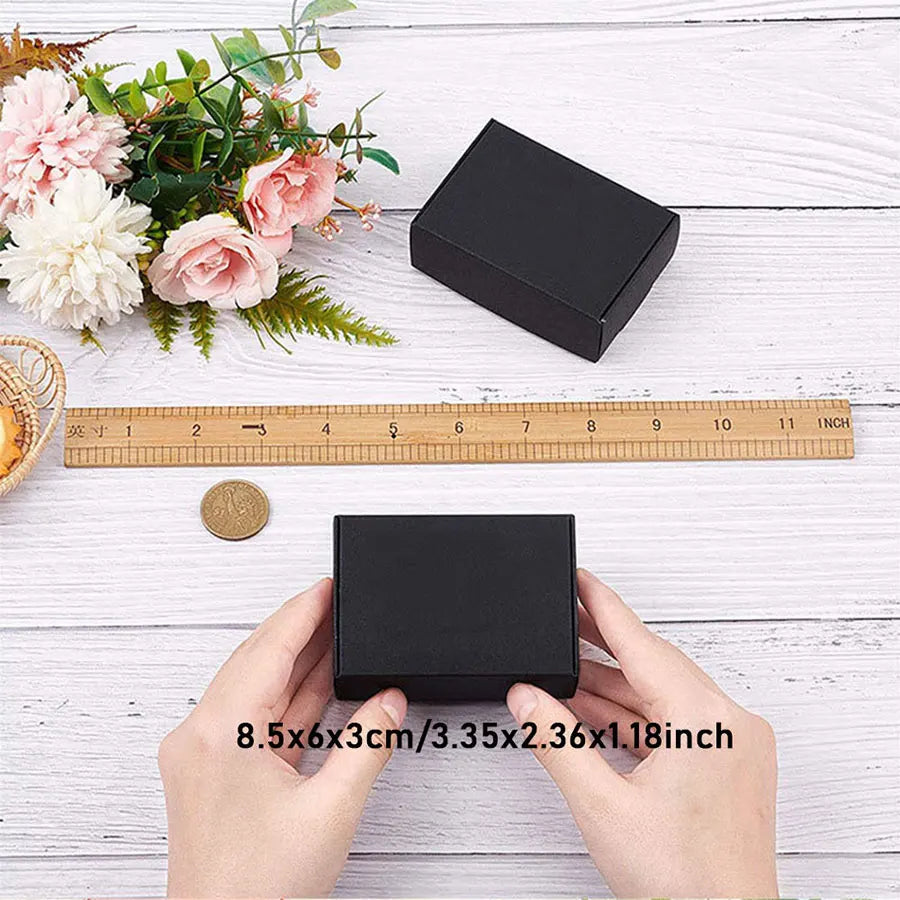 10/30pcs small gift craft handmade kraft paper box, wedding party birthday paper gift box (with stickers)