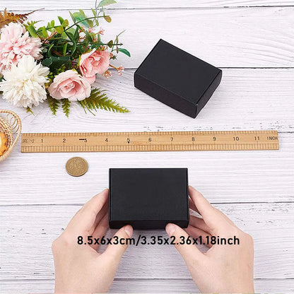 10/30pcs small gift craft handmade kraft paper box, wedding party birthday paper gift box (with stickers)
