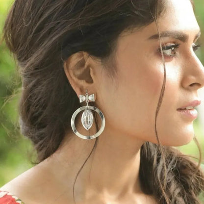 Silver-Toned Drop Earrings for Women