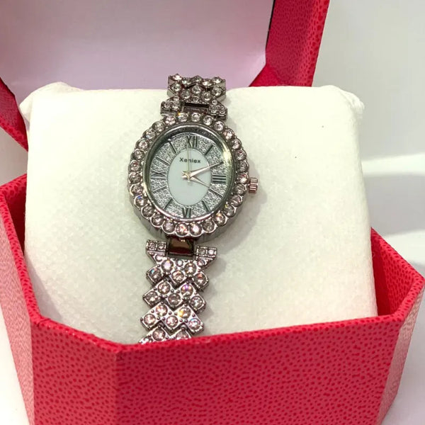 Women’s Rhinestone Luxury Watch with Crystal Bezel