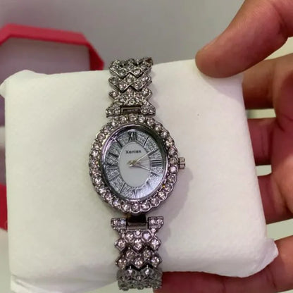 Women’s Rhinestone Luxury Watch with Crystal Bezel